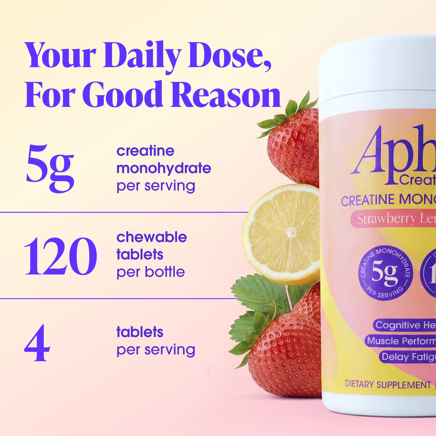Aphia - Premium Creatine Monohydrate Chews for Women -Strawberry Lemonade